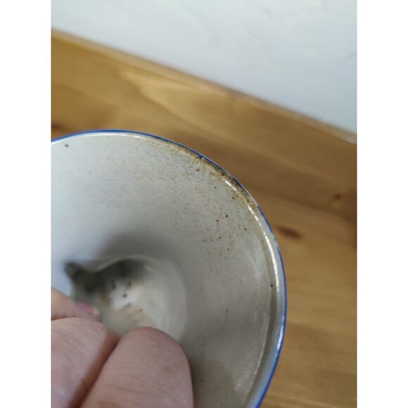 Vintage L&M Inc Blue White Horn Blowing Boy Vase 5" - Picture 6 of 9